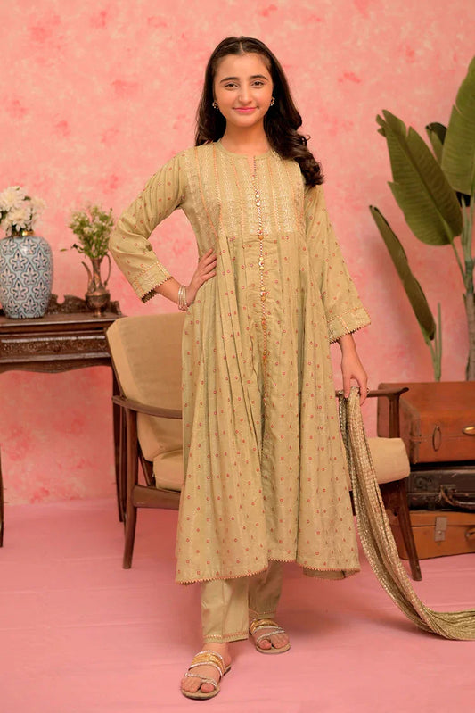 Picture of GBD-02889 | Green & Multicolor | Casual Plus 3 Piece Suit | Viscose Cotton Filament Jacquard - Available at Raja Sahib