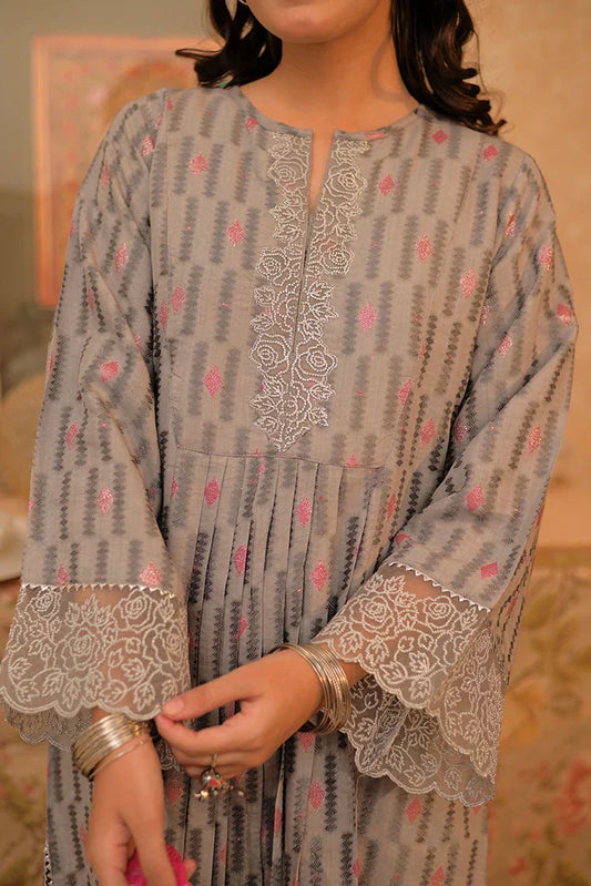 Picture of <!--aoo-->GBD-02900 | Gray & Multicolor | Casual Plus 3 Piece Suit | Viscose Filament Jacquard - Available at Raja Sahib