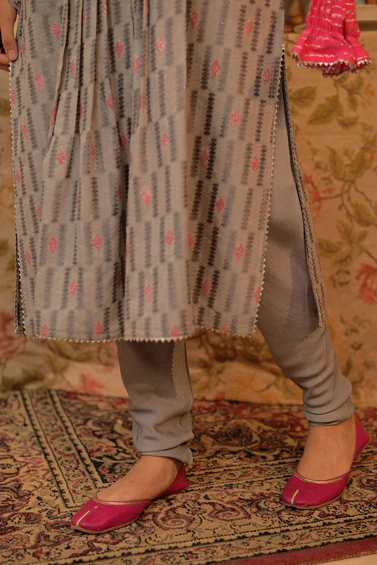 Picture of <!--aoo-->GBD-02900 | Gray & Multicolor | Casual Plus 3 Piece Suit | Viscose Filament Jacquard - Available at Raja Sahib