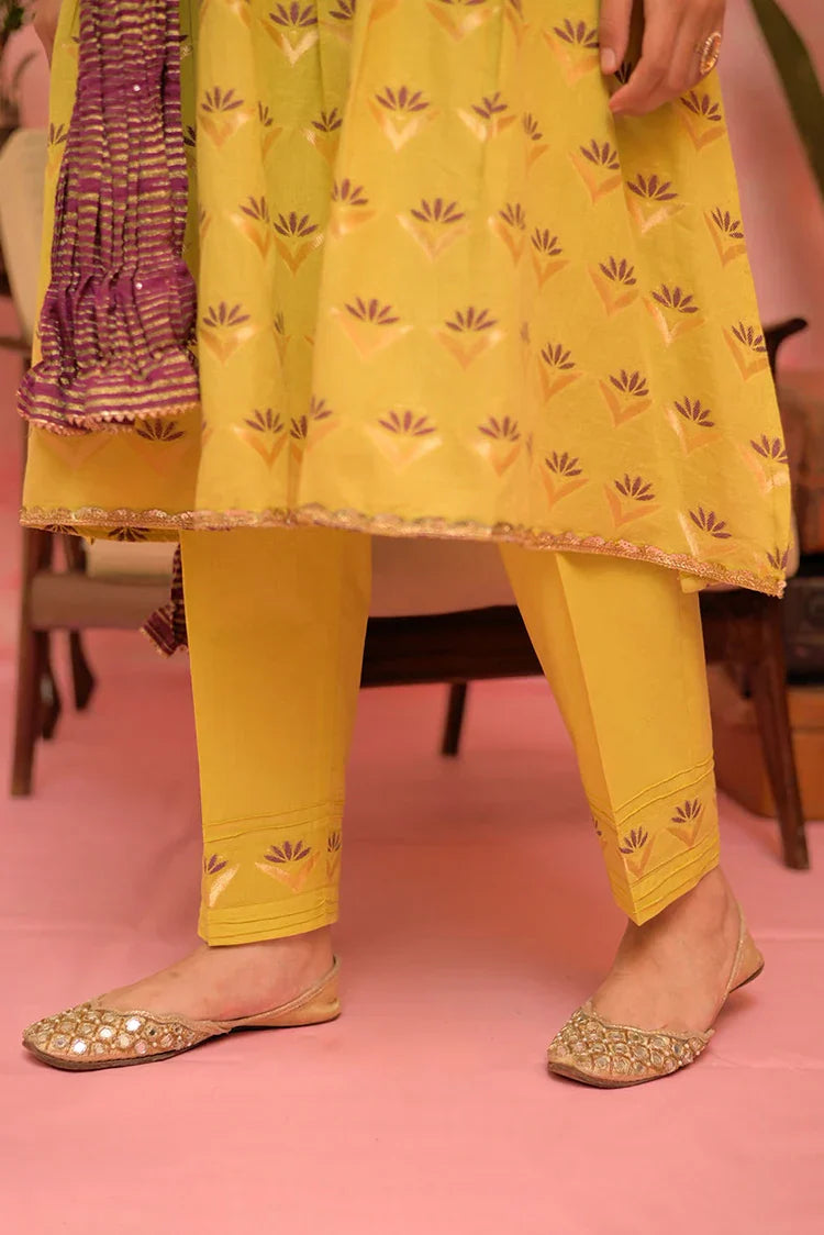 Picture of GBD-02901 | Perrot Green & Multicolor | Casual Plus 3 Piece Suit | Cotton Jacquard - Available at Raja Sahib