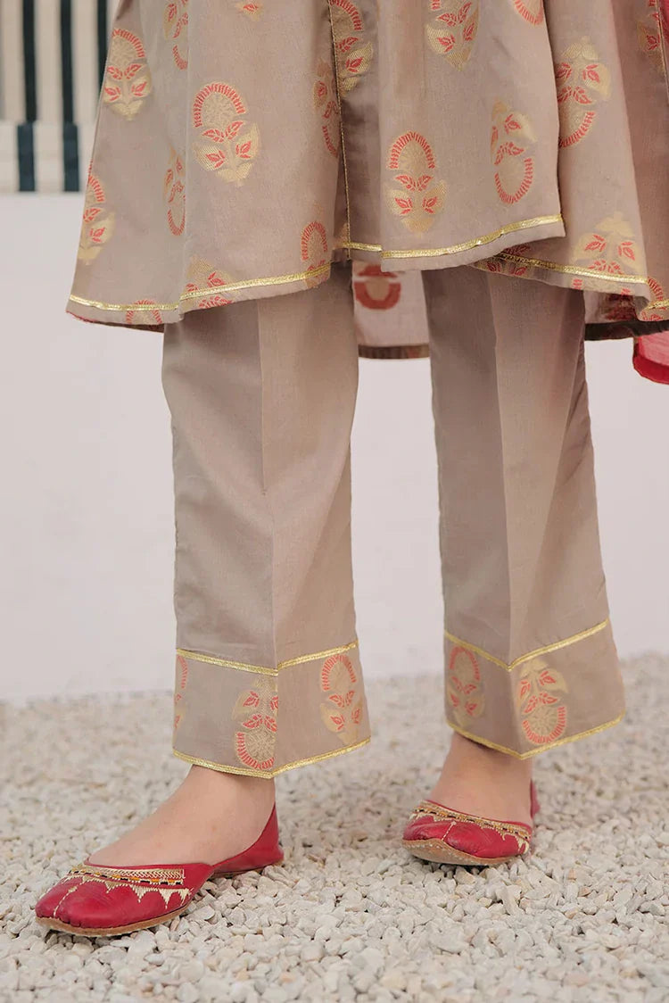 Picture of <!--aol-->GBD-02927 | Beige & Multicolor | Casual Plus 3 Piece Suit | Cotton Jacquard - Available at Raja Sahib