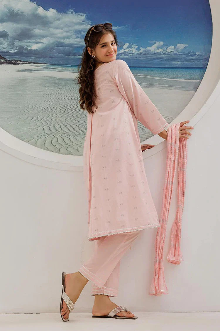 Picture of <!--akp-->GBD-02946 | Pink & Multicolor | Casual Plus 3 Piece Suit | Cotton Jacquard - Available at Raja Sahib