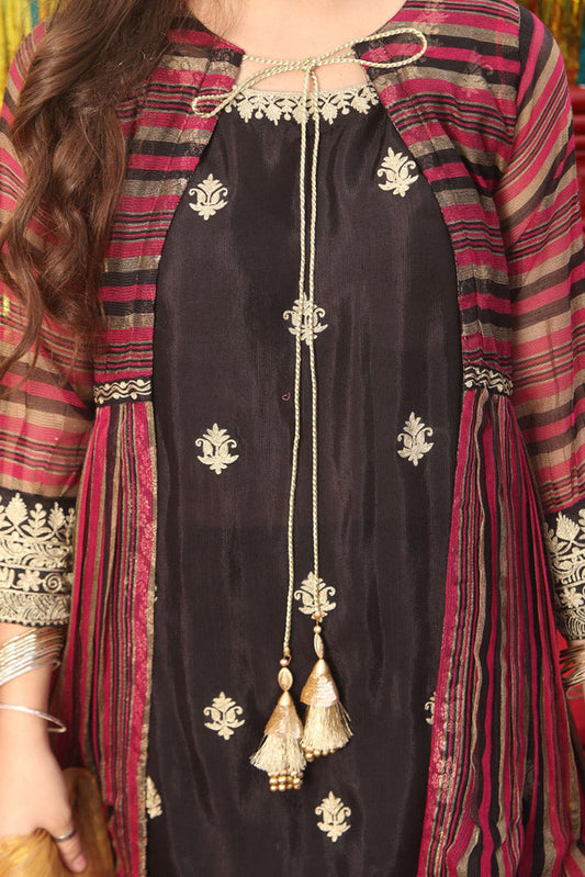 Senorita - GDD-01820 | Multicolor & Black | | Pure Banarsi Khaddi Dobby | Formal 3 Piece Suit