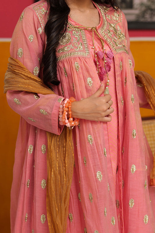 Senorita - GDD-02302 | T.Pink & Golden | Casual 3 Piece Suit  | Banarsi Masuri Fabric