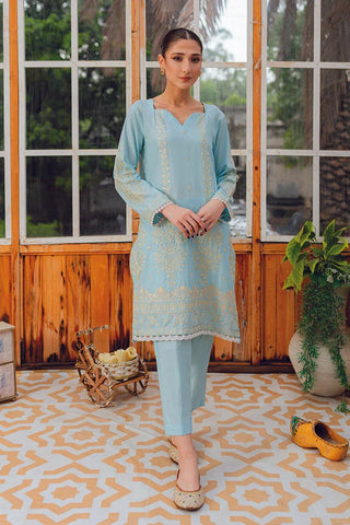 Picture of Ghonche - Baroque Unstitched Collection '24 - Azure Elegance - Available at Raja Sahib