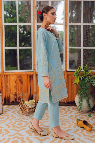 Picture of Ghonche - Baroque Unstitched Collection '24 - Azure Elegance - Available at Raja Sahib