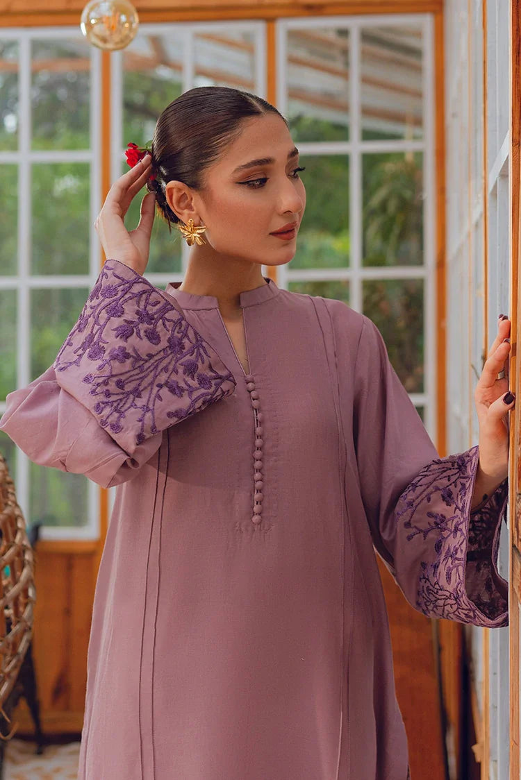 Picture of Ghonche - Baroque Unstitched Collection '24 - Dusty Grape - Available at Raja Sahib