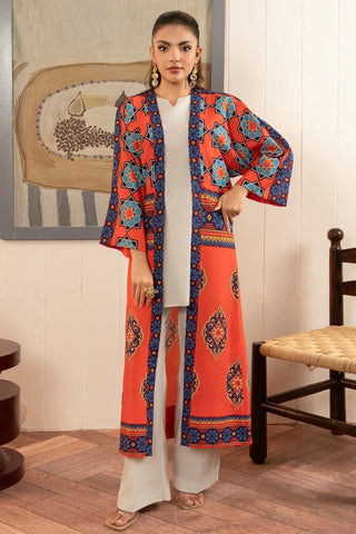 Picture of Stitch Vibes - Basic Wear Pret - 1 PC - Orange Daisy Shrug - Available at Raja Sahib