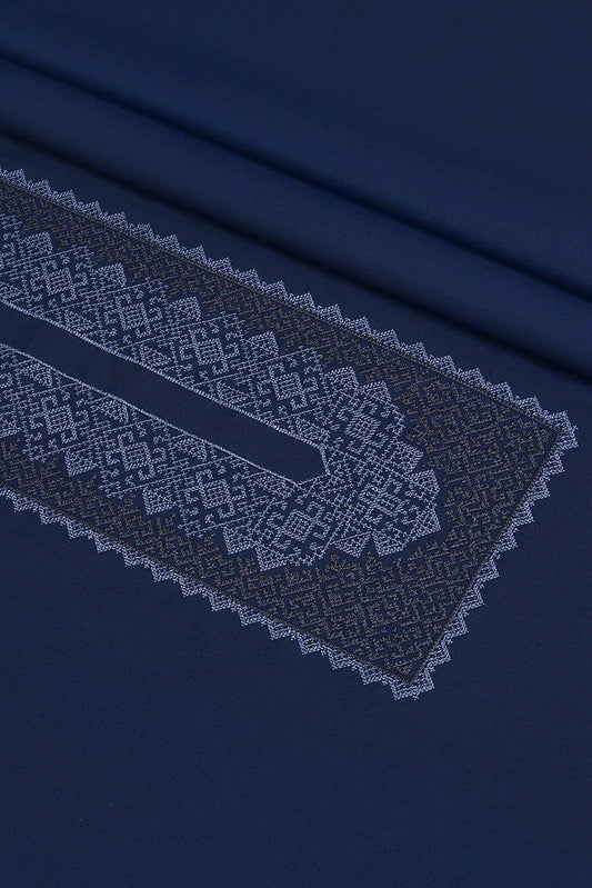 Fabrich - Men's Unstitch Cross Stitch Embroidered Kameez Shalwar - Navy