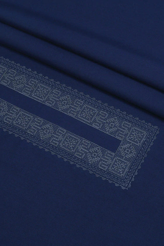 Fabrich - Men's Unstitch Tarkashi Effect Embroidered Kameez Shalwar - Navy