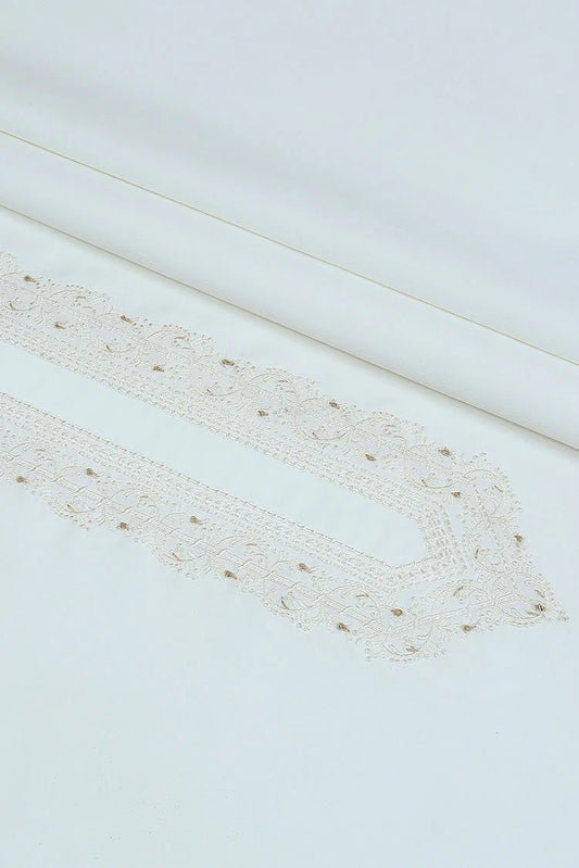 Fabrich - Men's Unstitch Semi-Formal Embroidered Kameez Shalwar - Off White