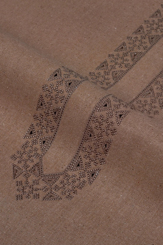 Fabrich - Men's Unstitch Embroidered Khaddar Kameez Shalwar - Melon