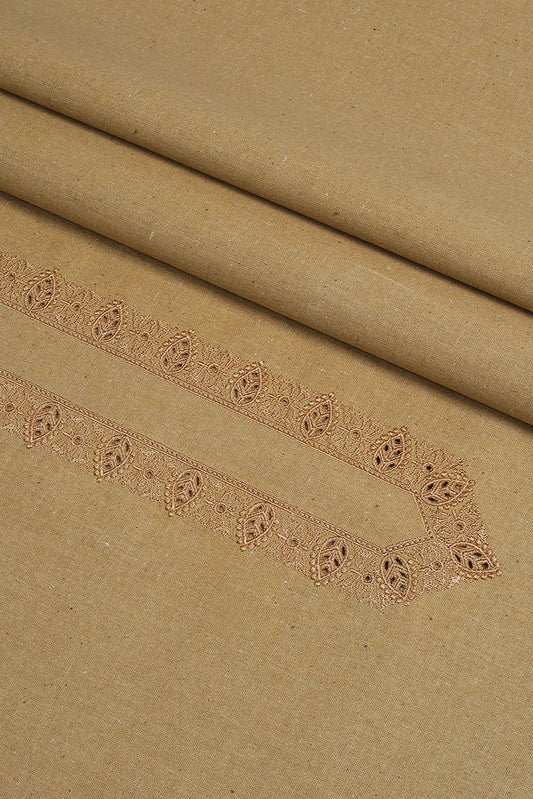 Fabrich - Men's Unstitch Embroidered Khaddar Cutwork - Bronze