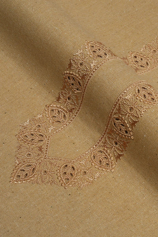 Fabrich - Men's Unstitch Embroidered Khaddar Cutwork - Bronze