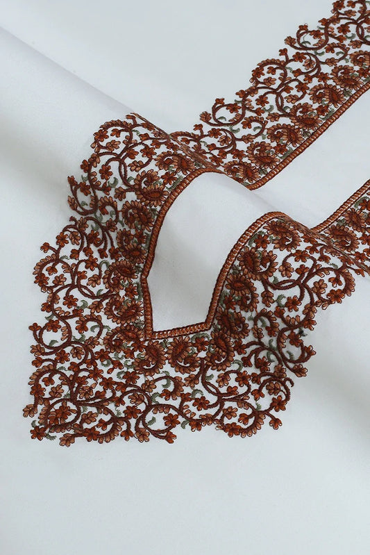 Fabrich - Men's Kashmiri Embroidered Wash 'N Wear - Off-White