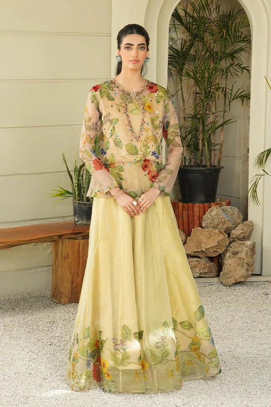 Picture of <!--ani-->Stitch Vibes - Ravayah Eid Collection Vol 1 - Ayla Verde Crop Top Skirt - Available at Raja Sahib