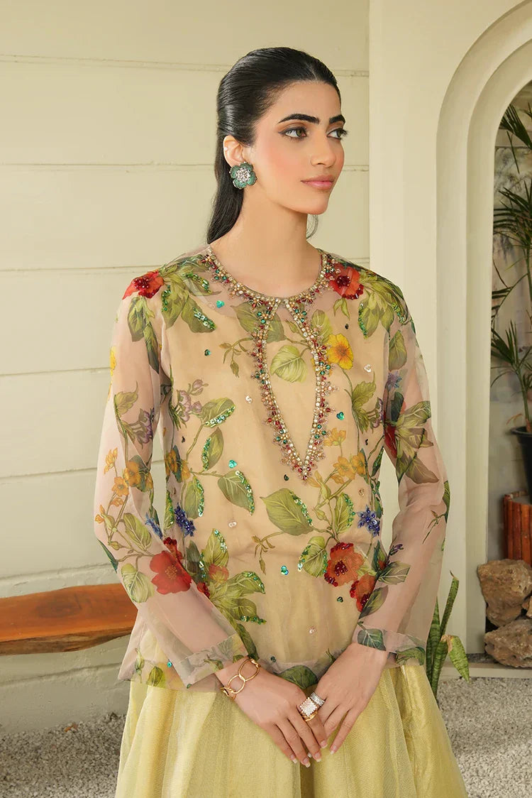 Picture of <!--ani-->Stitch Vibes - Ravayah Eid Collection Vol 1 - Ayla Verde Crop Top Skirt - Available at Raja Sahib