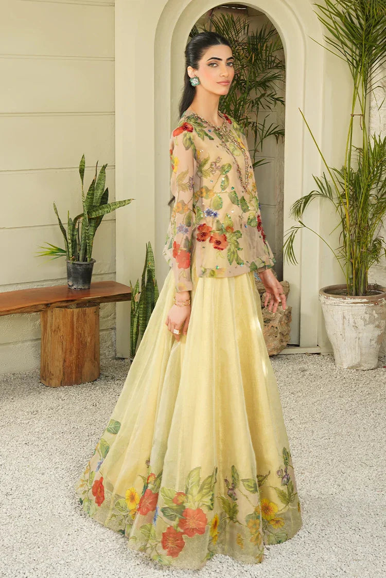 Picture of <!--ani-->Stitch Vibes - Ravayah Eid Collection Vol 1 - Ayla Verde Crop Top Skirt - Available at Raja Sahib