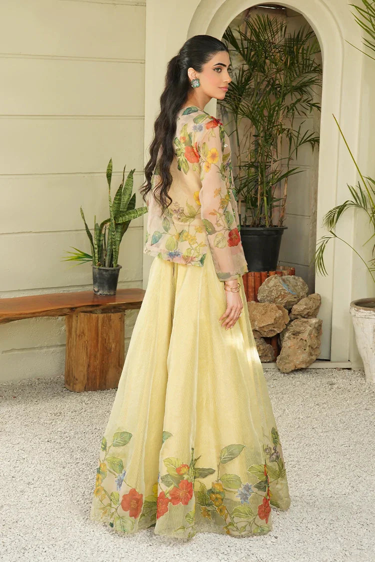 Picture of <!--ani-->Stitch Vibes - Ravayah Eid Collection Vol 1 - Ayla Verde Crop Top Skirt - Available at Raja Sahib