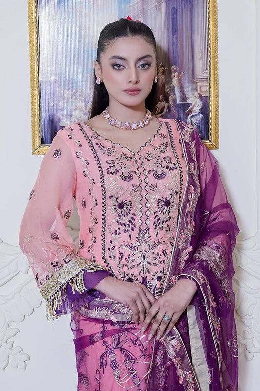 Picture of Maherposh - Maher e Naseeb Embroidered Chiffon Collection - HM-1019 - Gul Bahar - Available at Raja Sahib