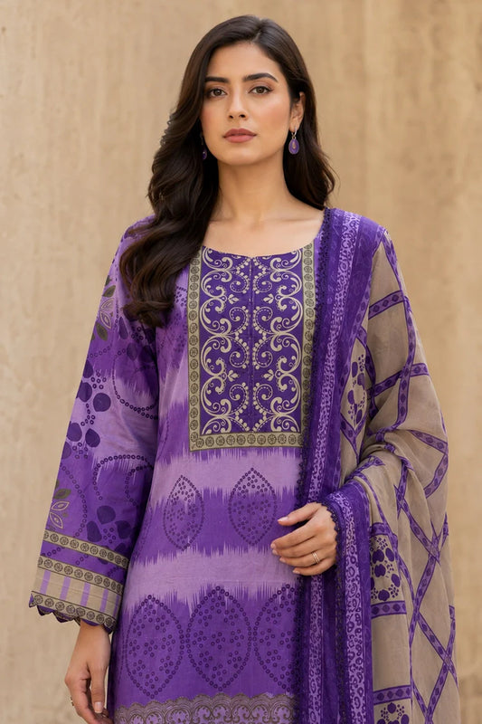 Kleren - Digital Printed Lawn - H-11 - Unstitched