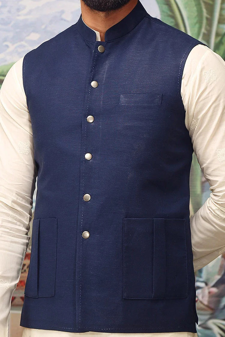 Picture of Istor - Waistcoat - Navy - IMW-S24-04 - Available at Raja Sahib