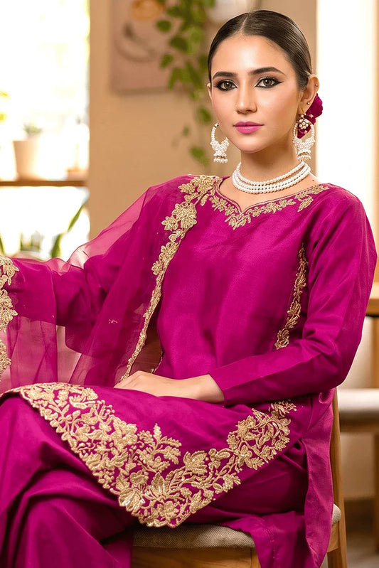 Maherposh - Luxury Festive Embroidered Lawn Suit - 3 Piece