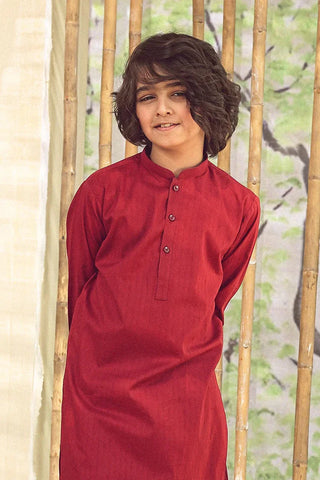 Picture of Istor - 2 PC Stitched - Kids Suit - Maroon - IST-100 - Available at Raja Sahib