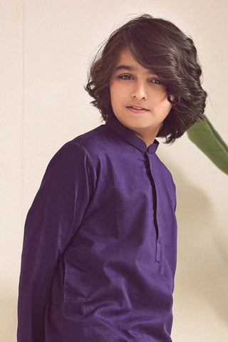 Picture of Istor - 2 PC Stitched - Kids Suit - Plum - IST-101 - Available at Raja Sahib