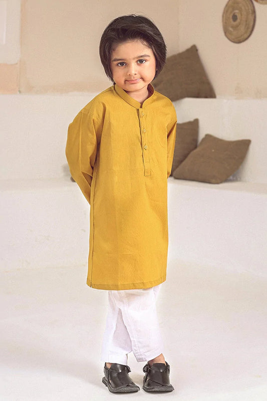 Picture of Istor - 2 PC Stitched - Kids Suit - Yellow - IST-104 - Available at Raja Sahib