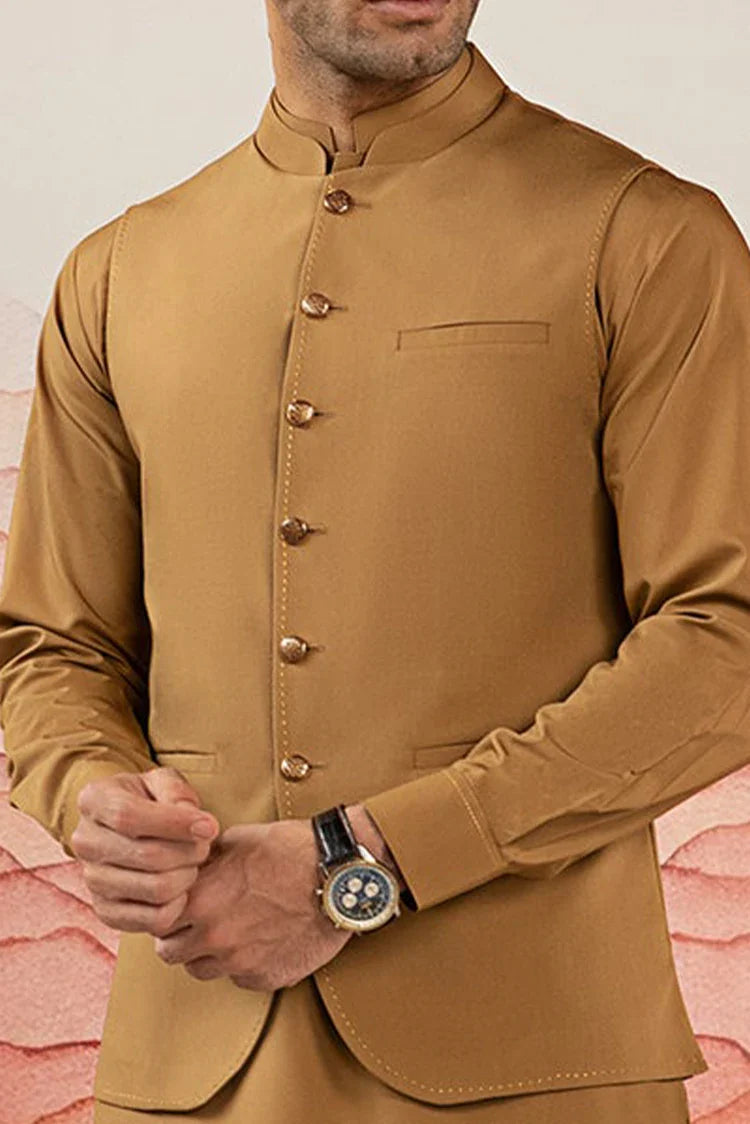 Picture of Istor - Waistcoat - Glory-Camel - IST-114 - Available at Raja Sahib