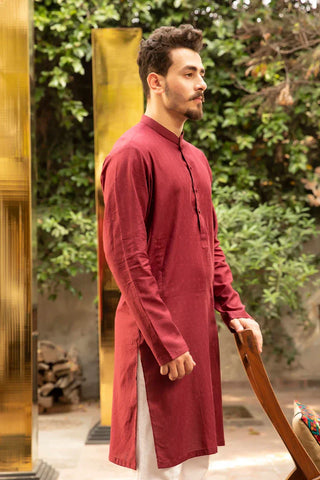 Picture of Istor - 1 Pc Stitched - Blood Red Kurta - IST-16 - Available at Raja Sahib