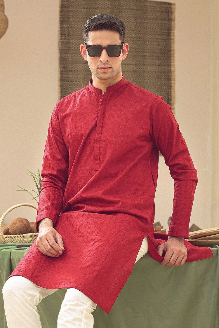 Picture of Istor - 1 Pc Stitched - Mahroon Kurta - IST-67 - Available at Raja Sahib