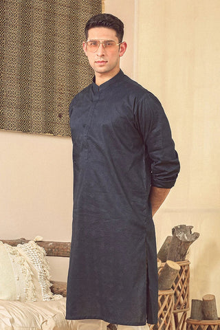 Picture of Istor - 1 Pc Stitched - Navy Kurta - IST-68 - Available at Raja Sahib