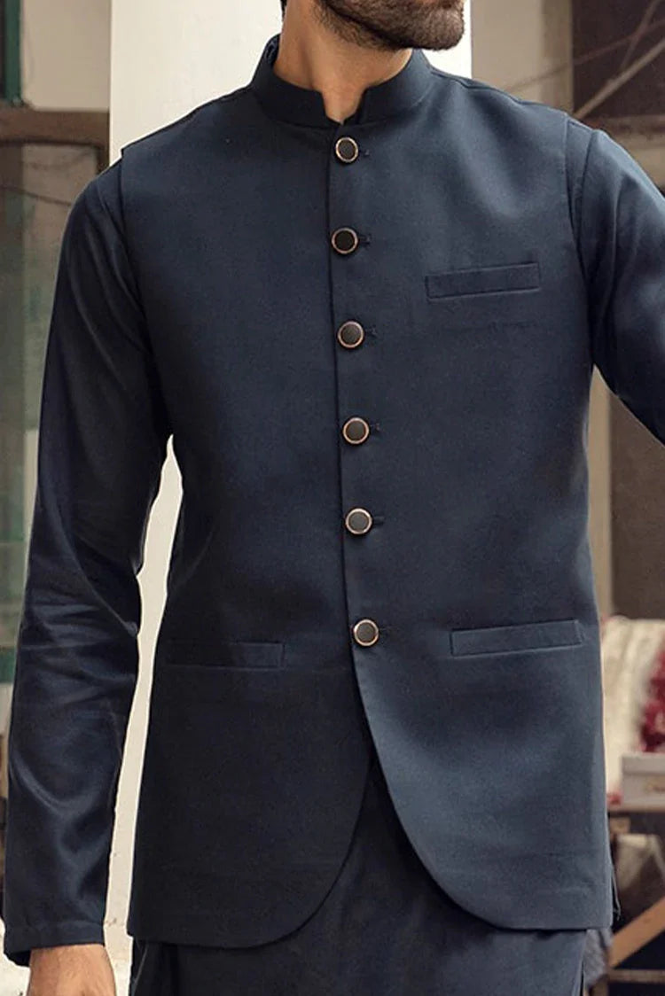 Picture of Istor - Waistcoat - Cardoba - Navy - IST-72 - Available at Raja Sahib