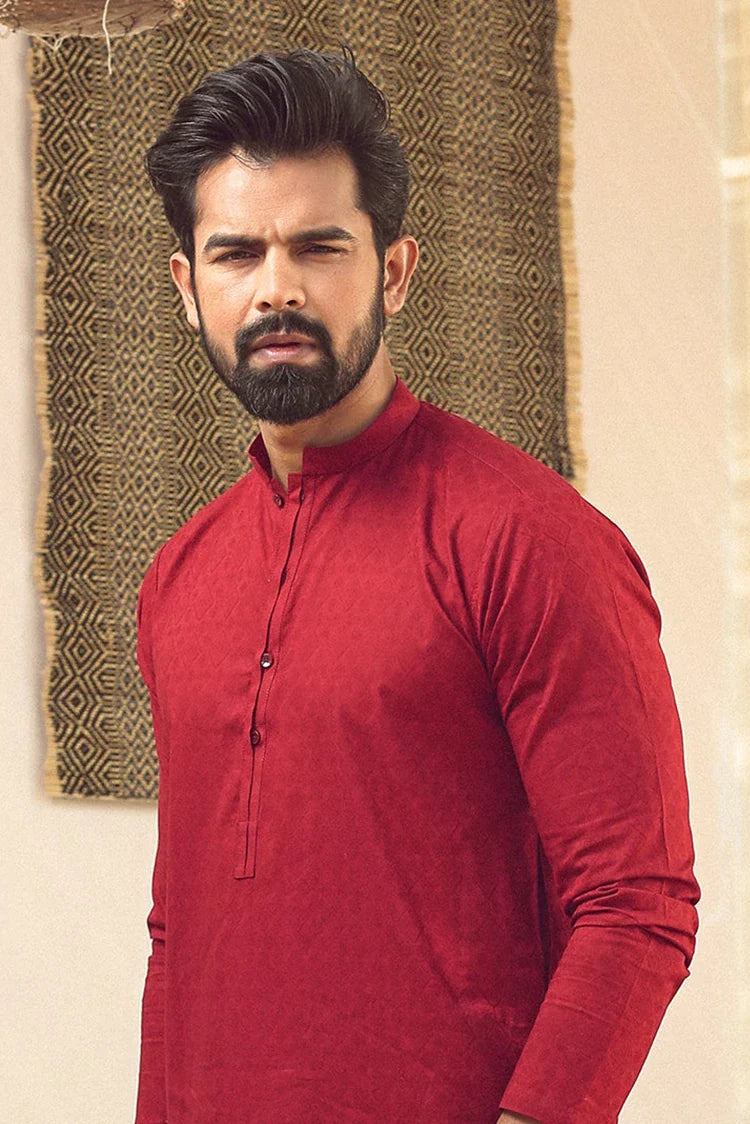 Picture of Istor - 1 Pc Stitched - Maroon Kurta - IST-78 - Available at Raja Sahib