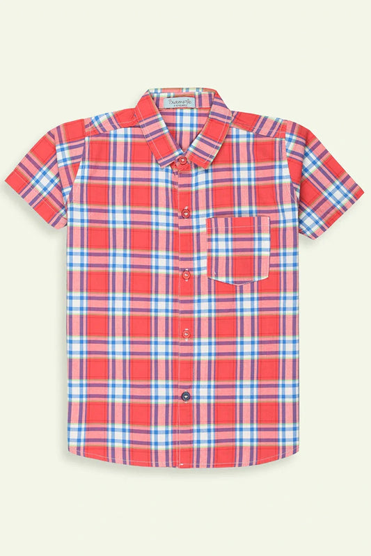 Ixample - Boys Red Check Shirt