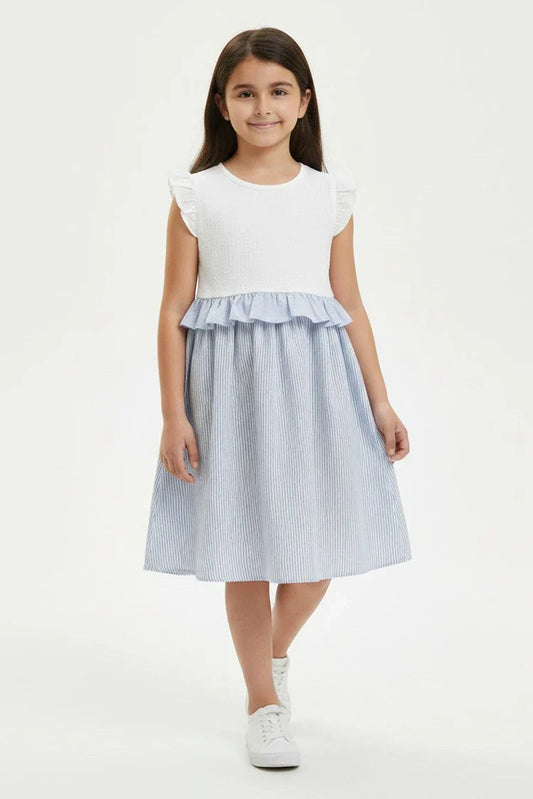 Ixample - Blue & White Striped Dress