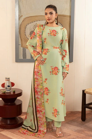 Picture of Stitch Vibes - Basic Wear Pret - 3 PC - Olive Floral Dress - Available at Raja Sahib