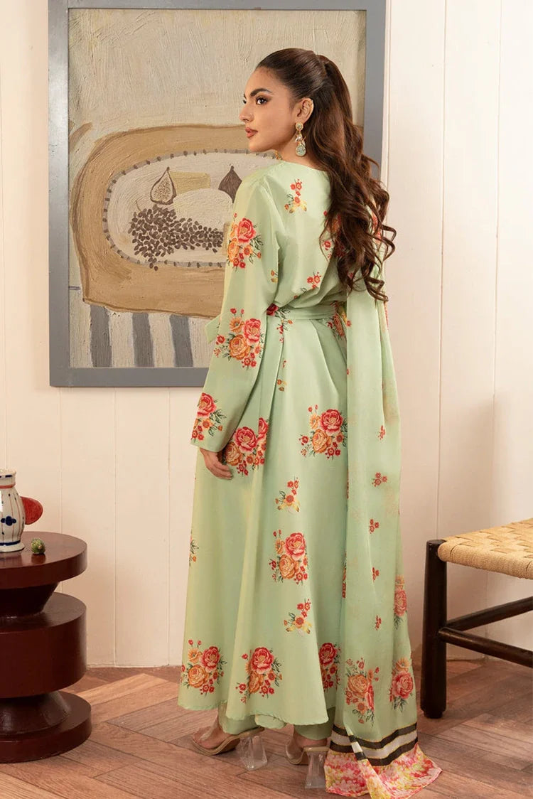 Picture of Stitch Vibes - Basic Wear Pret - 3 PC - Olive Floral Dress - Available at Raja Sahib