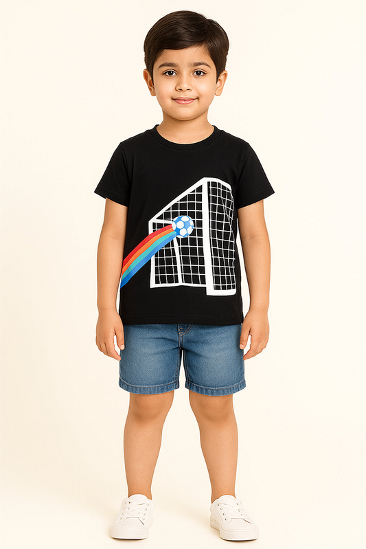 Ixample - Black Football Graphic Tshirt