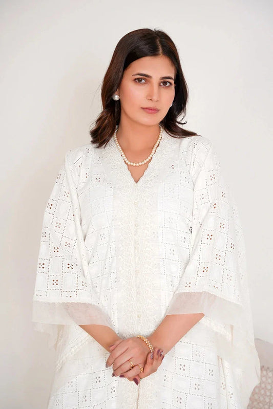 Picture of Emeralds - Embroidered Lawn Festive Pret - Ivory - Available at Raja Sahib