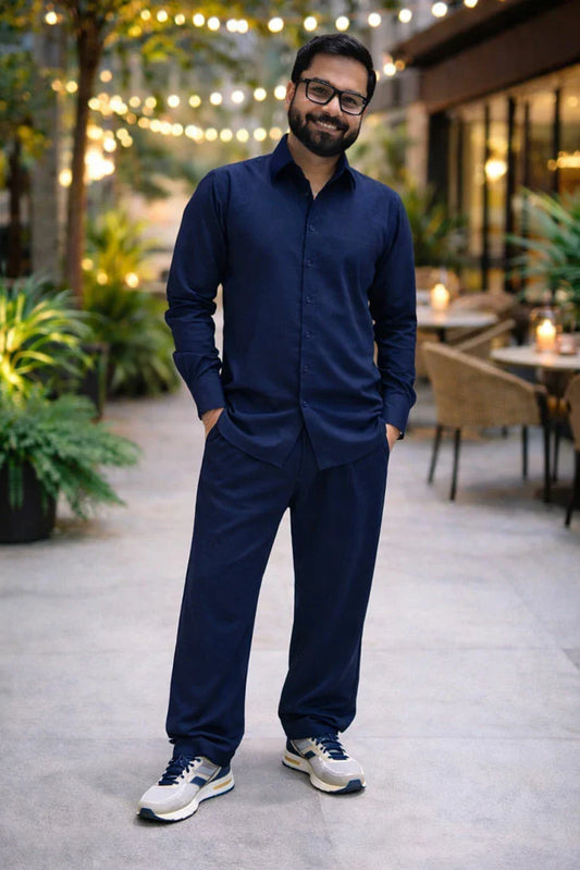 J Pardesi - Co Ord Set - Navy