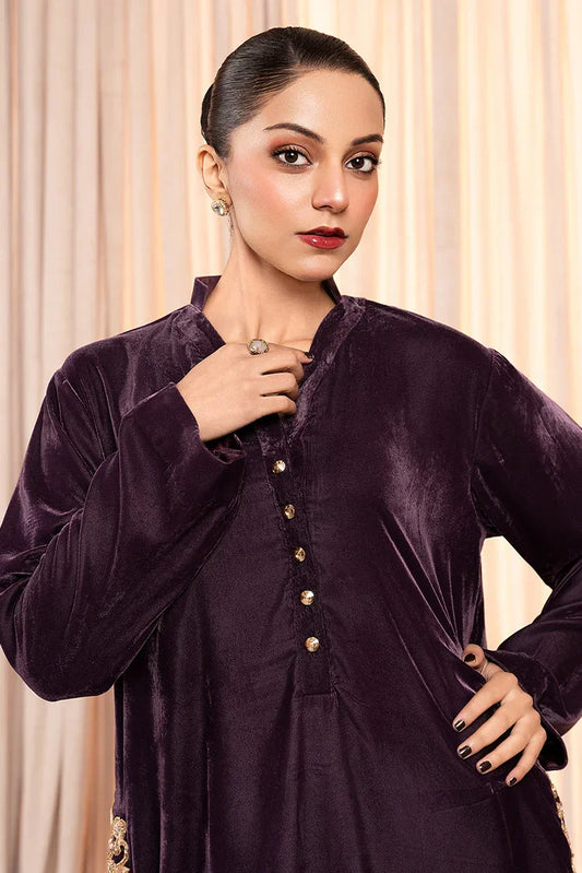 Picture of Stitch Vibes - Plum Reverie Co-ord Set - 2 Piece - JPT0879 - Available at Raja Sahib