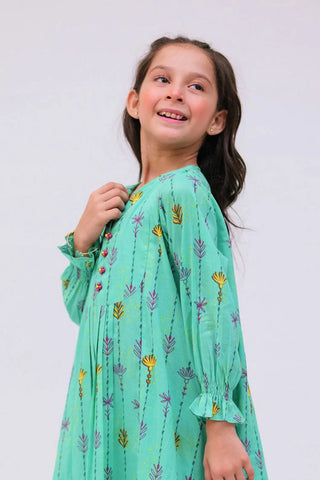 Picture of KAC-02722 | Sea Green & Multicolor | Casual 2 Piece Suit | Cotton Lawn Printed - by Raja Sahib Kids