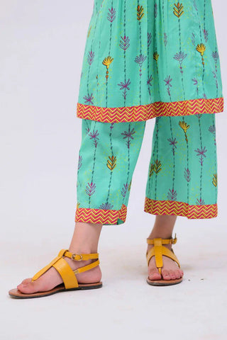 Picture of KAC-02722 | Sea Green & Multicolor | Casual 2 Piece Suit | Cotton Lawn Printed - by Raja Sahib Kids