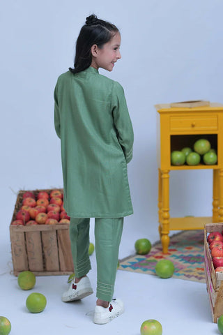 KAC-02773 | Green & Gold | Casual 2 Piece Suit | Acrylic Fabric