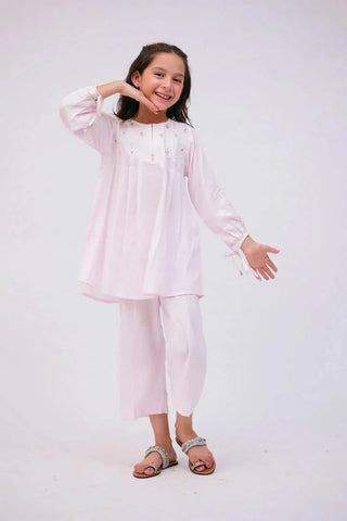 Picture of KAC-02782 | Light Pink | Casual 2 Piece Suit  | Viscose Fabric Jacquard - by Raja Sahib Kids