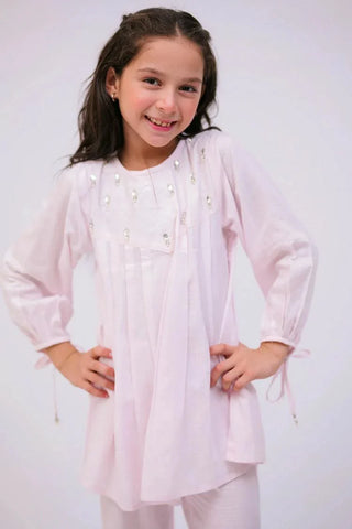 Picture of KAC-02782 | Light Pink | Casual 2 Piece Suit  | Viscose Fabric Jacquard - by Raja Sahib Kids