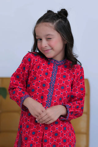 Picture of KAC-02804 | Red & Multicolor | Casual 2 Piece Suit | Cotton Dobby Self - Available at Raja Sahib